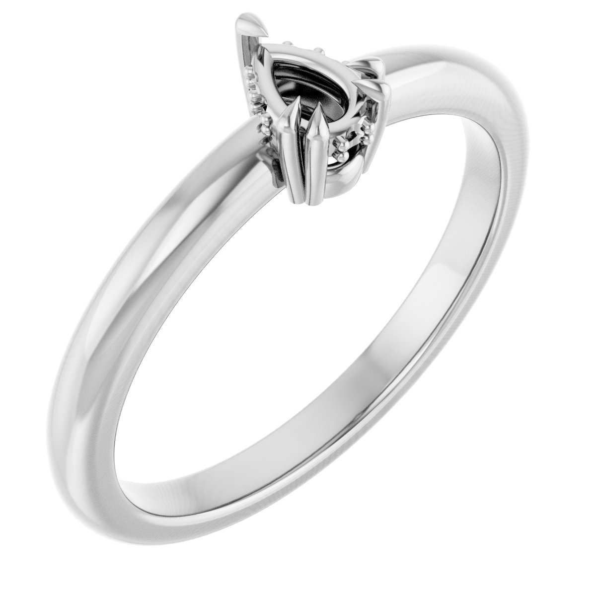 Double Claw-Prong Engagement Ring