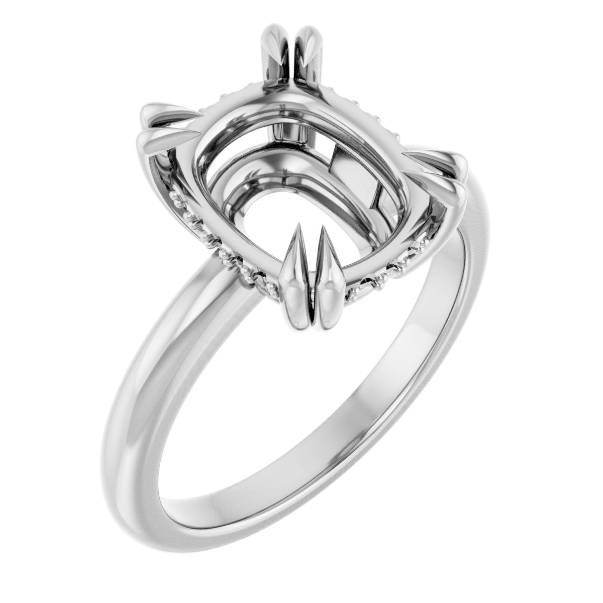 Double Claw-Prong Engagement Ring