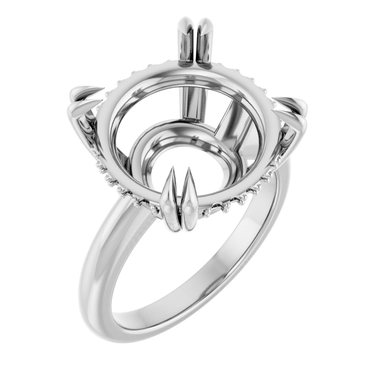 Double Claw-Prong Engagement Ring