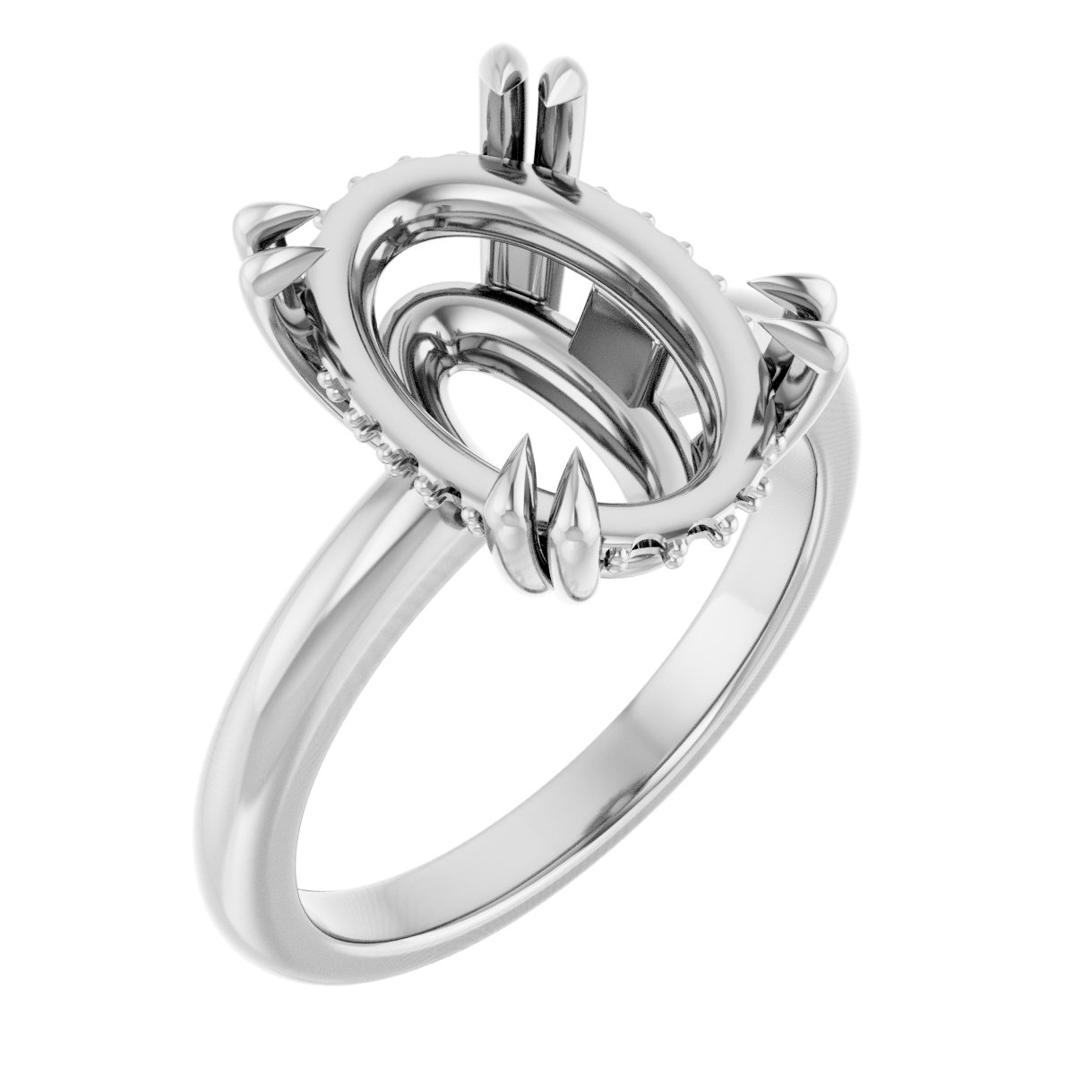 Double Claw-Prong Engagement Ring