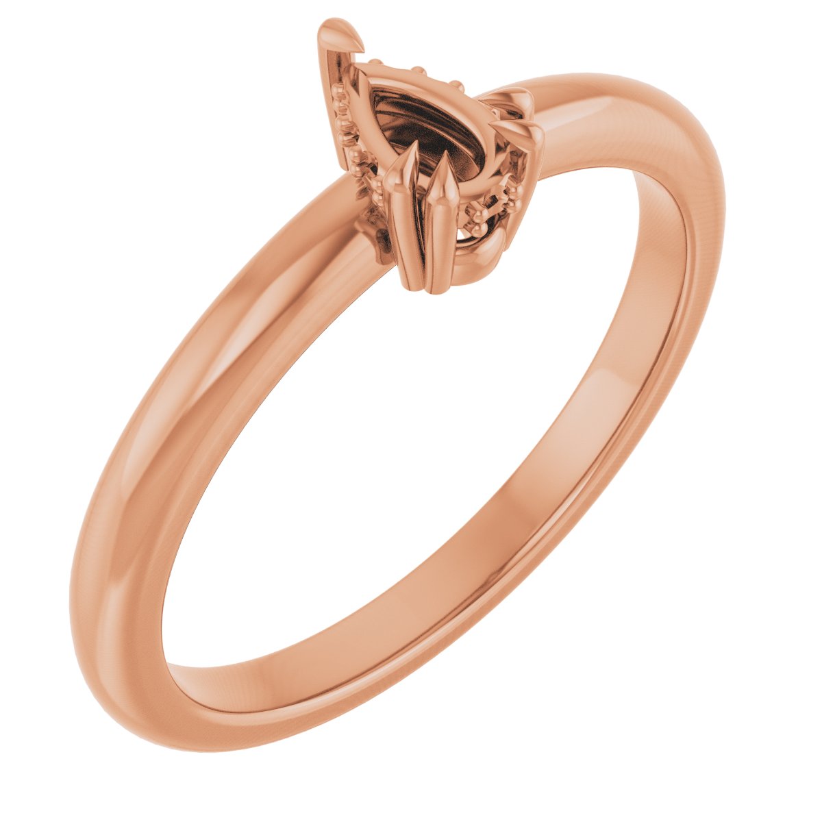 Double Claw-Prong Engagement Ring