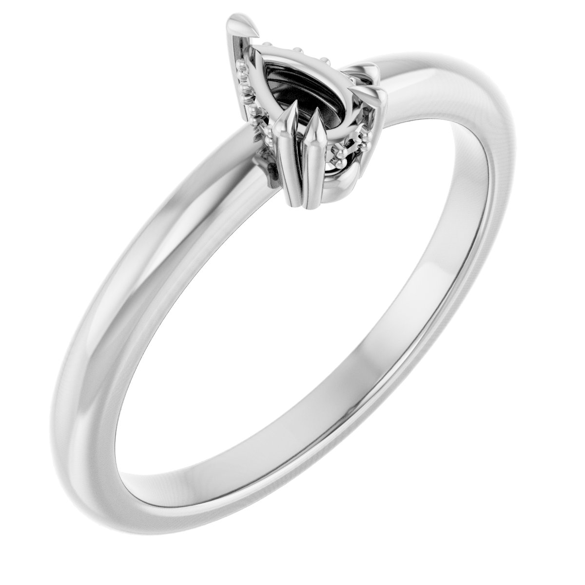 Double Claw-Prong Engagement Ring