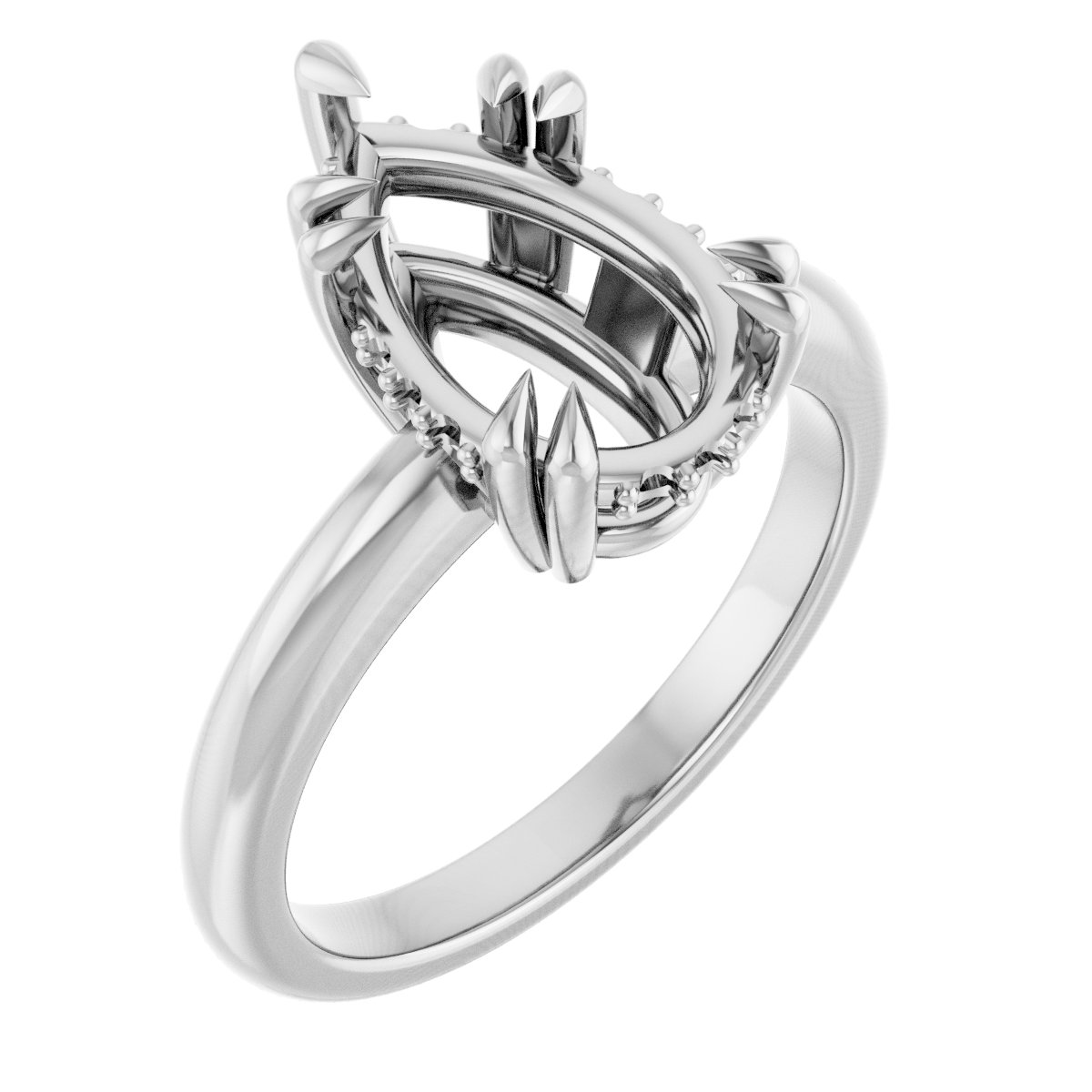 Double Claw-Prong Engagement Ring