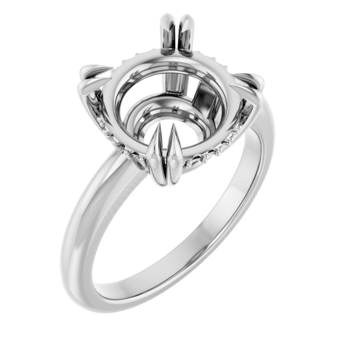 Double Claw-Prong Engagement Ring