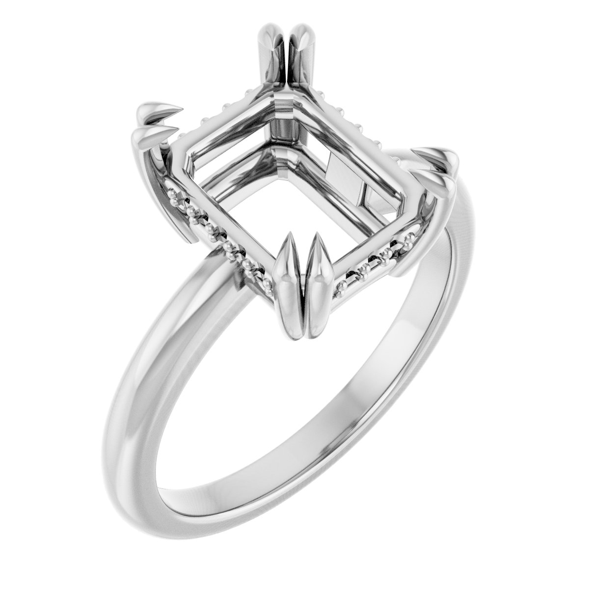 Double Claw-Prong Engagement Ring