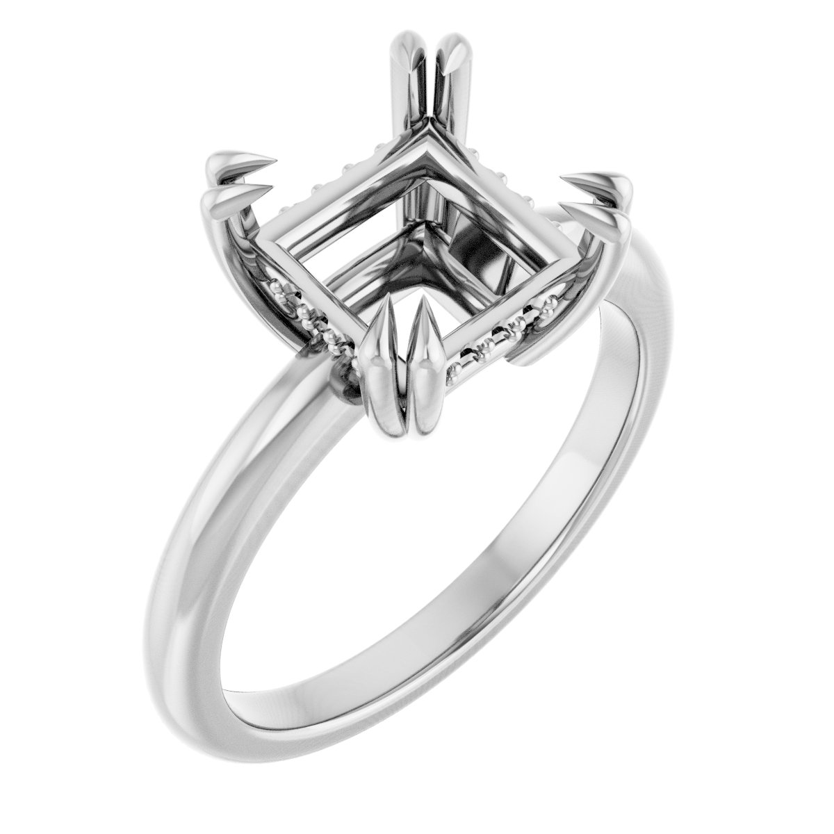 Double Claw-Prong Engagement Ring