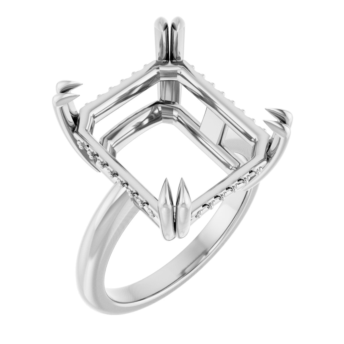 Double Claw-Prong Engagement Ring