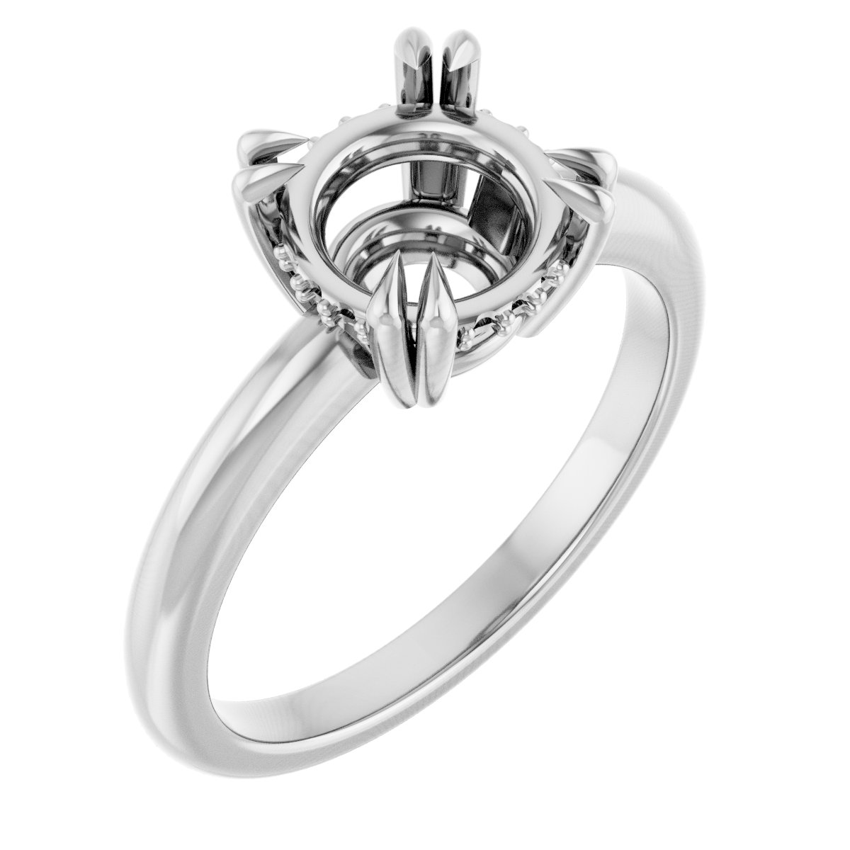 Double Claw-Prong Engagement Ring
