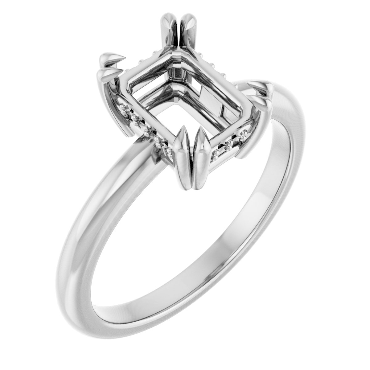 Double Claw-Prong Engagement Ring