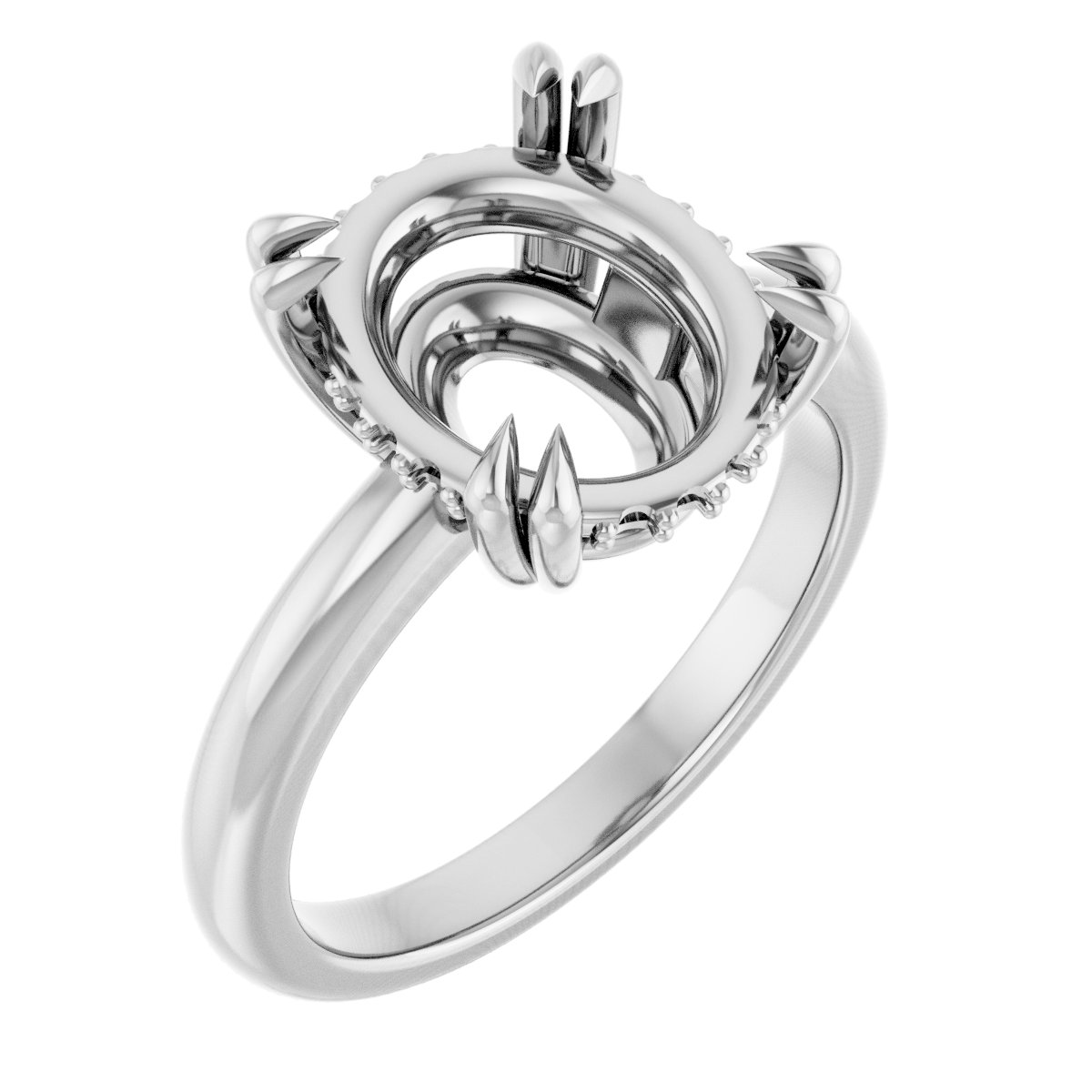 Double Claw-Prong Engagement Ring