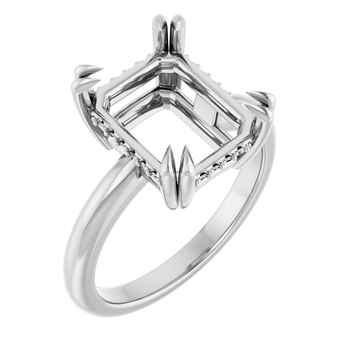 Double Claw-Prong Engagement Ring