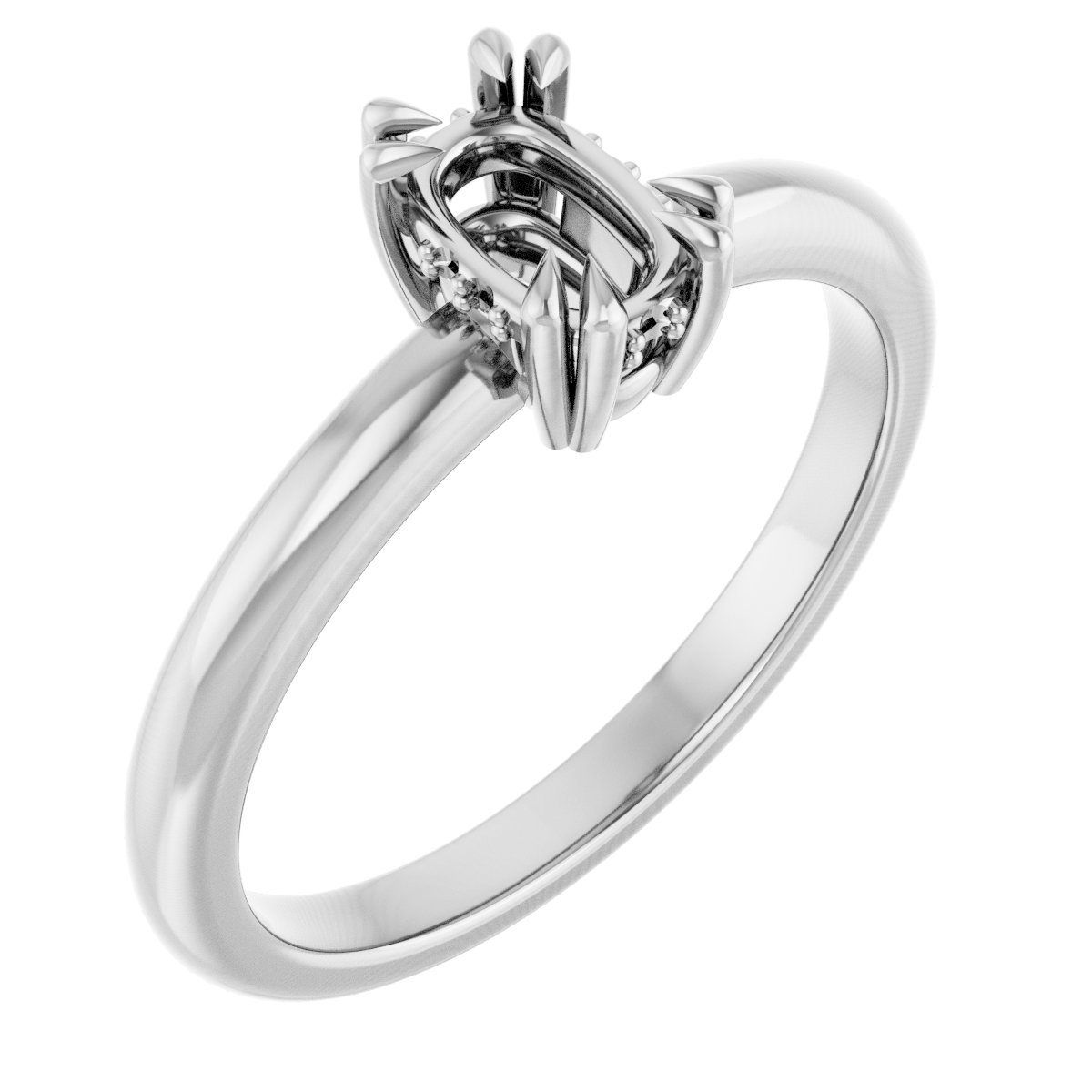Double Claw-Prong Engagement Ring