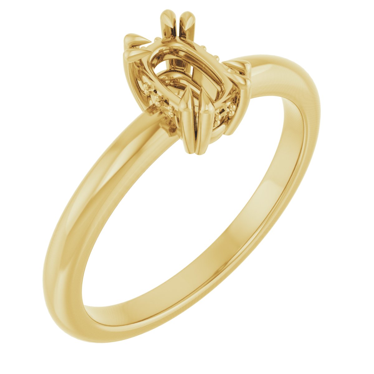 Double Claw-Prong Engagement Ring