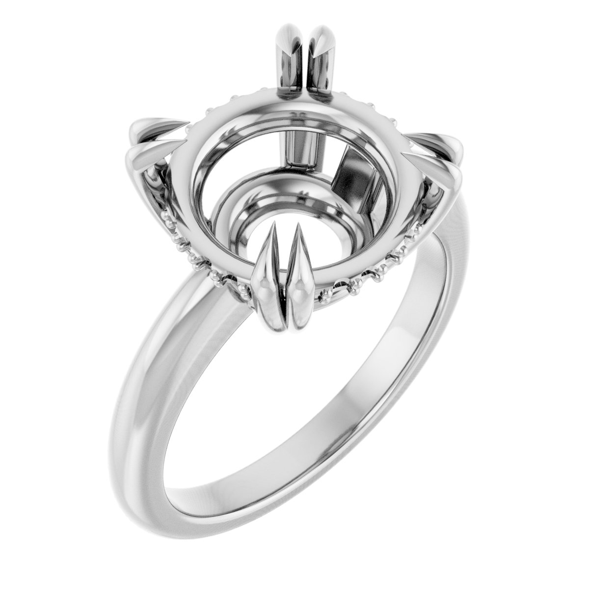 Double Claw-Prong Engagement Ring