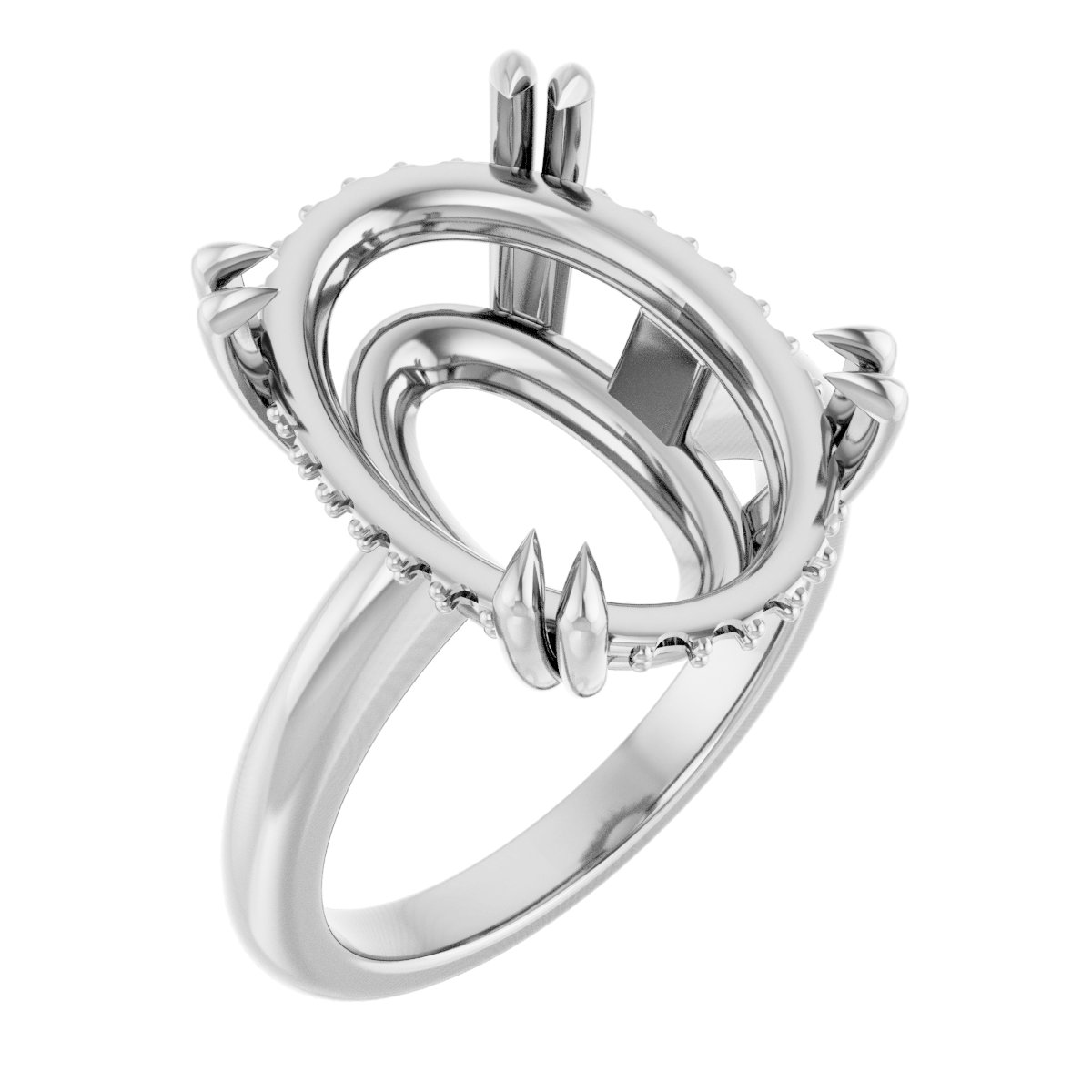 Double Claw-Prong Engagement Ring
