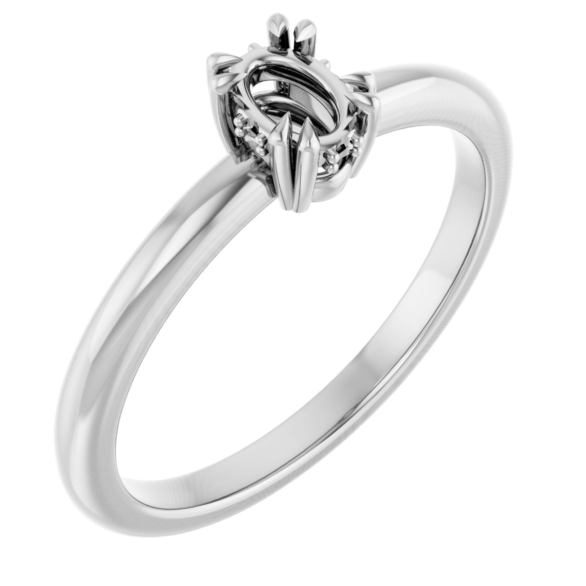 Double Claw-Prong Engagement Ring