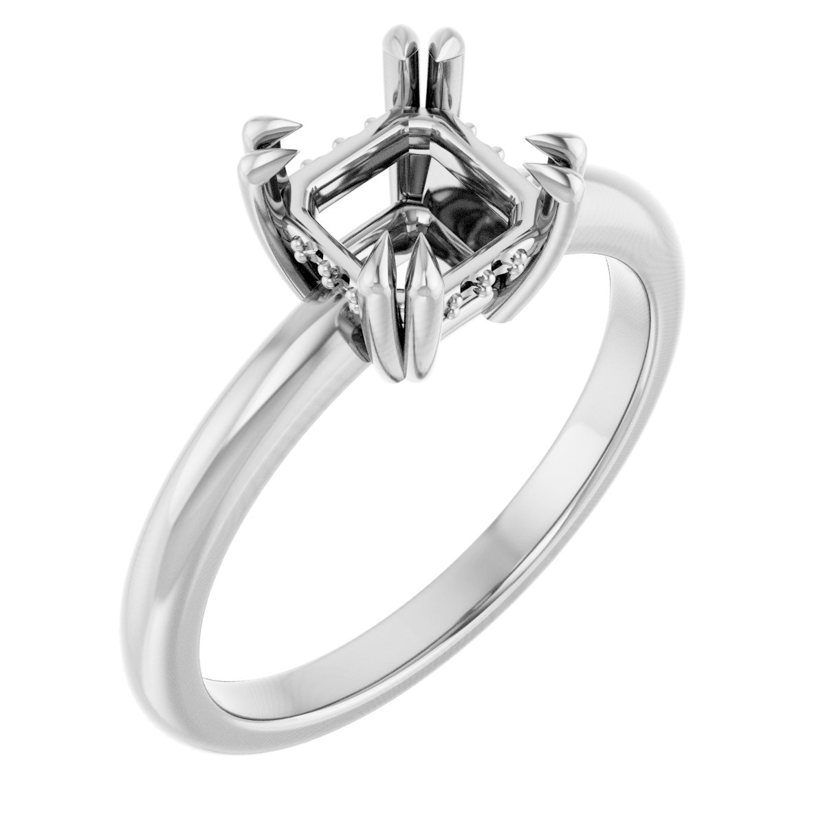 Double Claw-Prong Engagement Ring