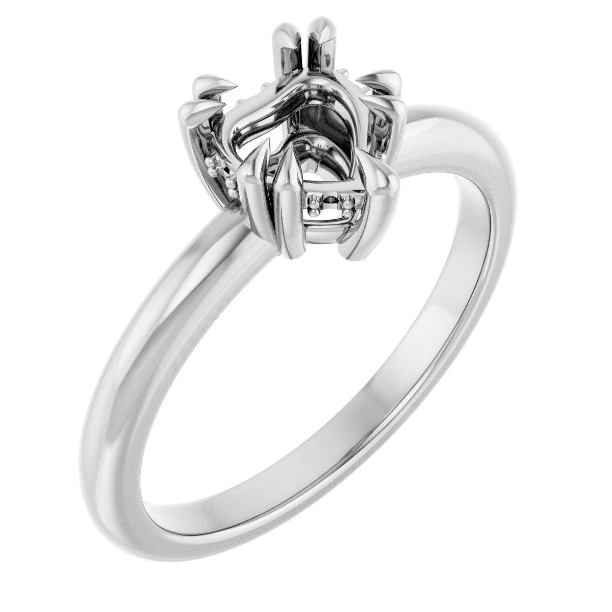 Double Claw-Prong Engagement Ring