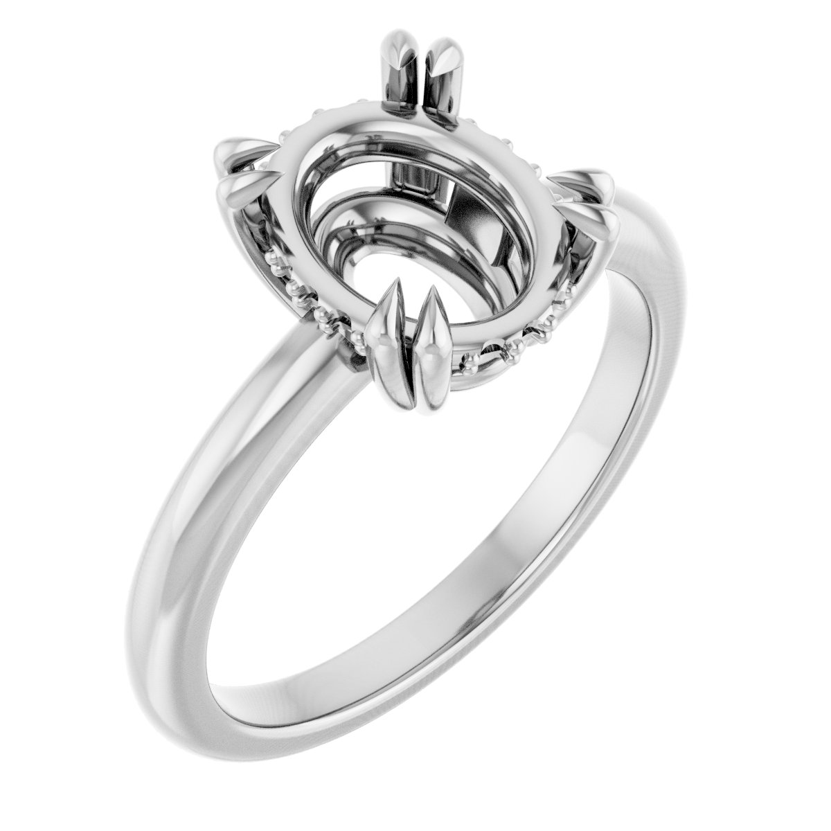Double Claw-Prong Engagement Ring