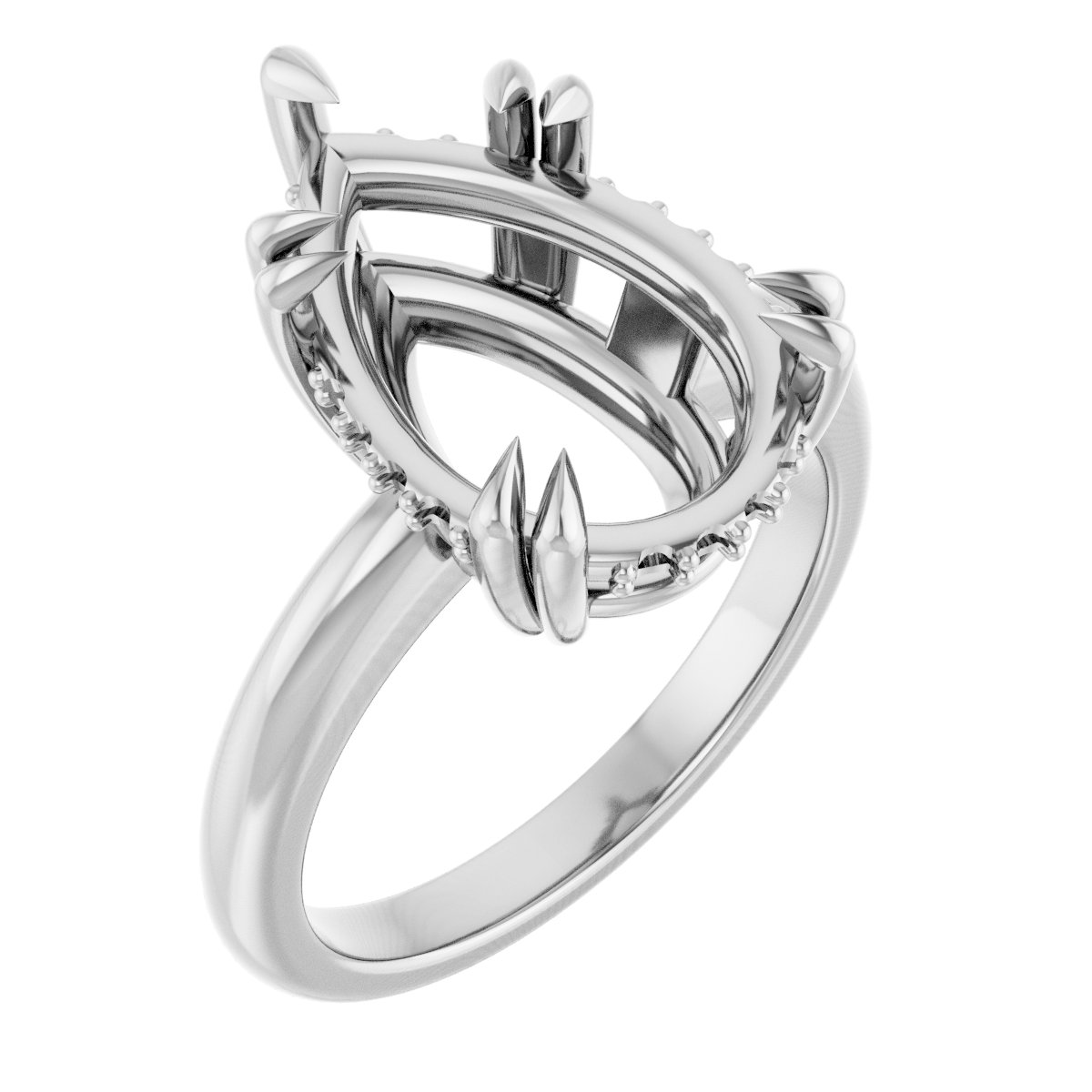 Double Claw-Prong Engagement Ring