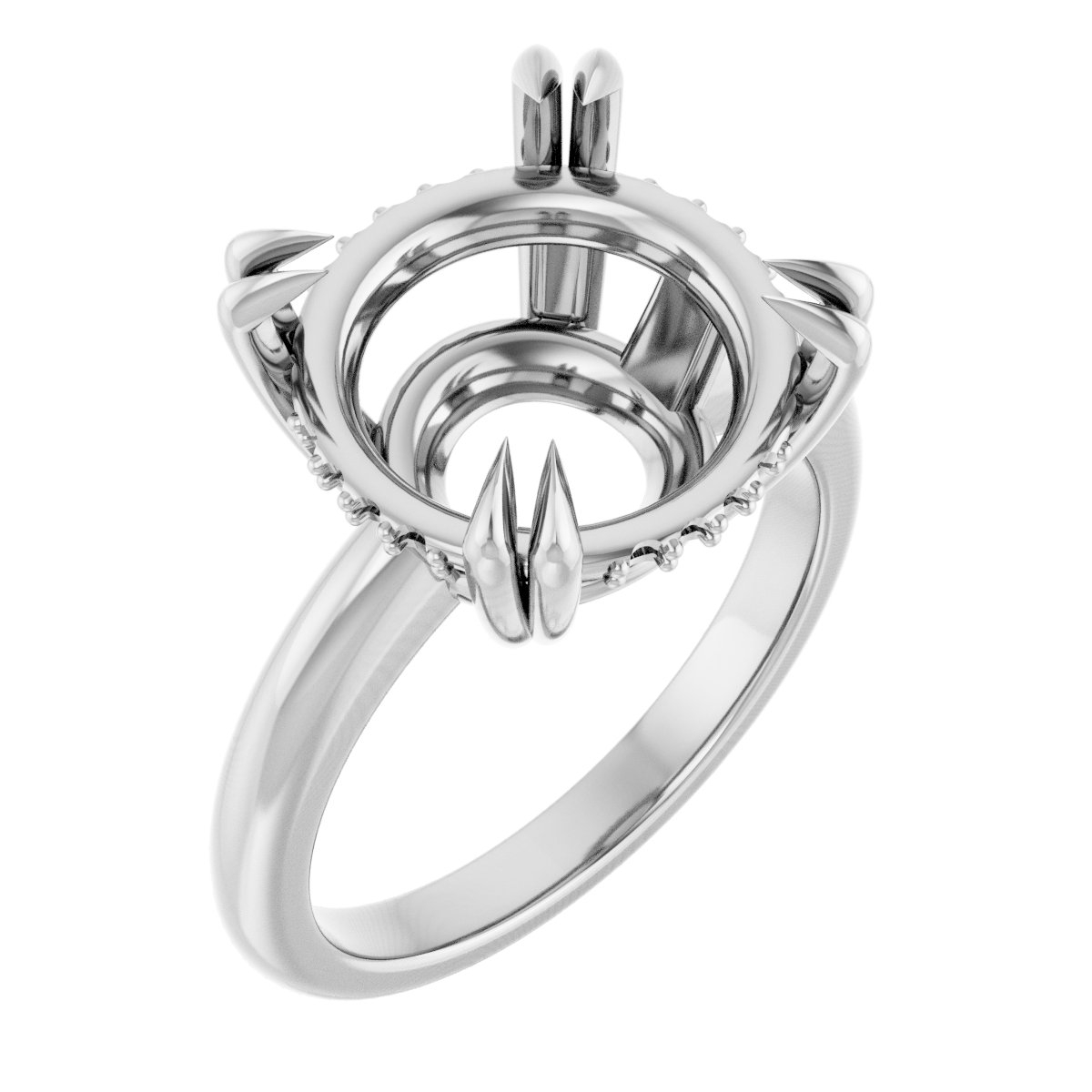 Double Claw-Prong Engagement Ring