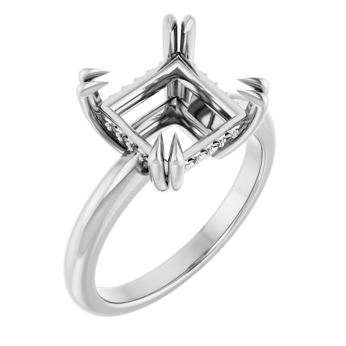 Double Claw-Prong Engagement Ring