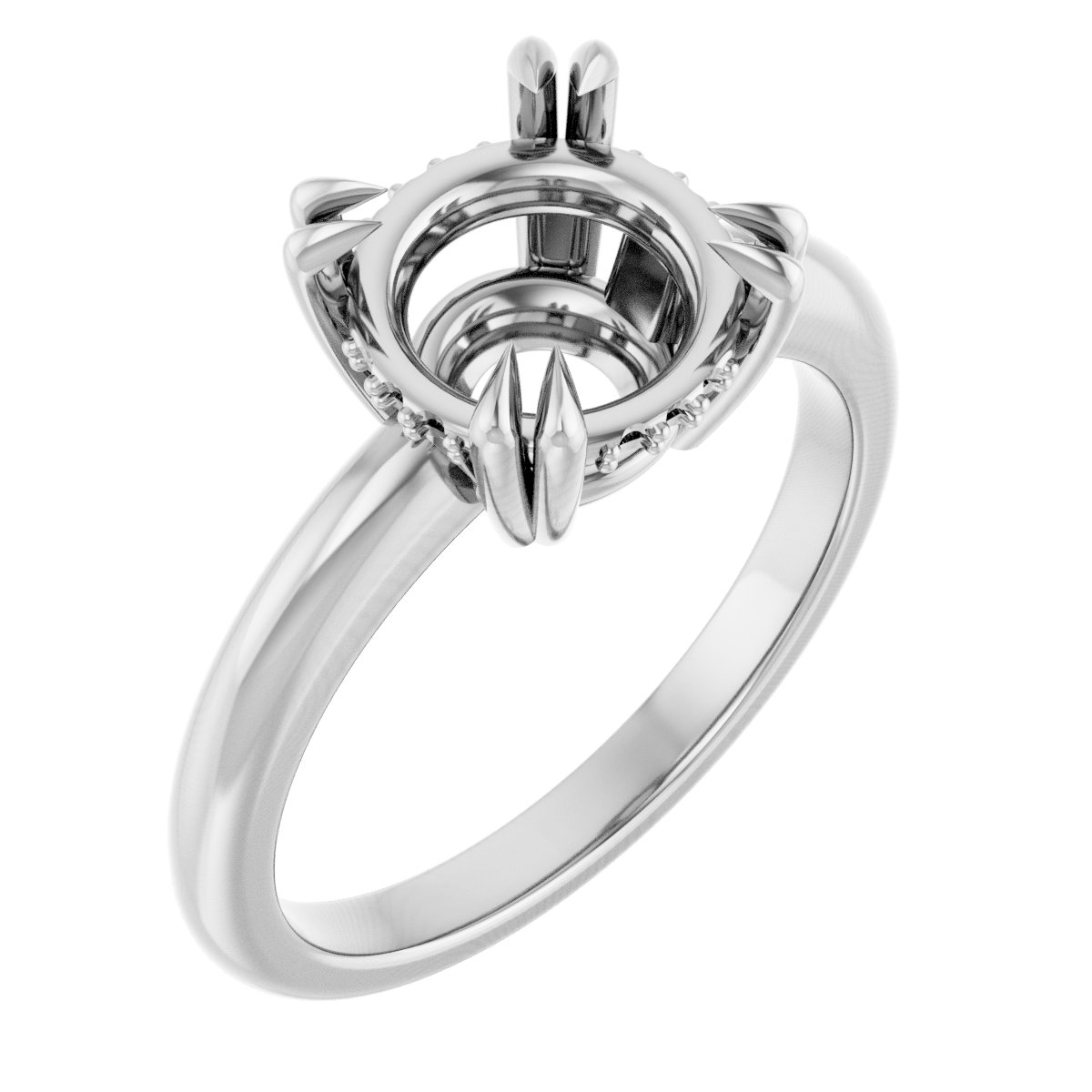 Double Claw-Prong Engagement Ring