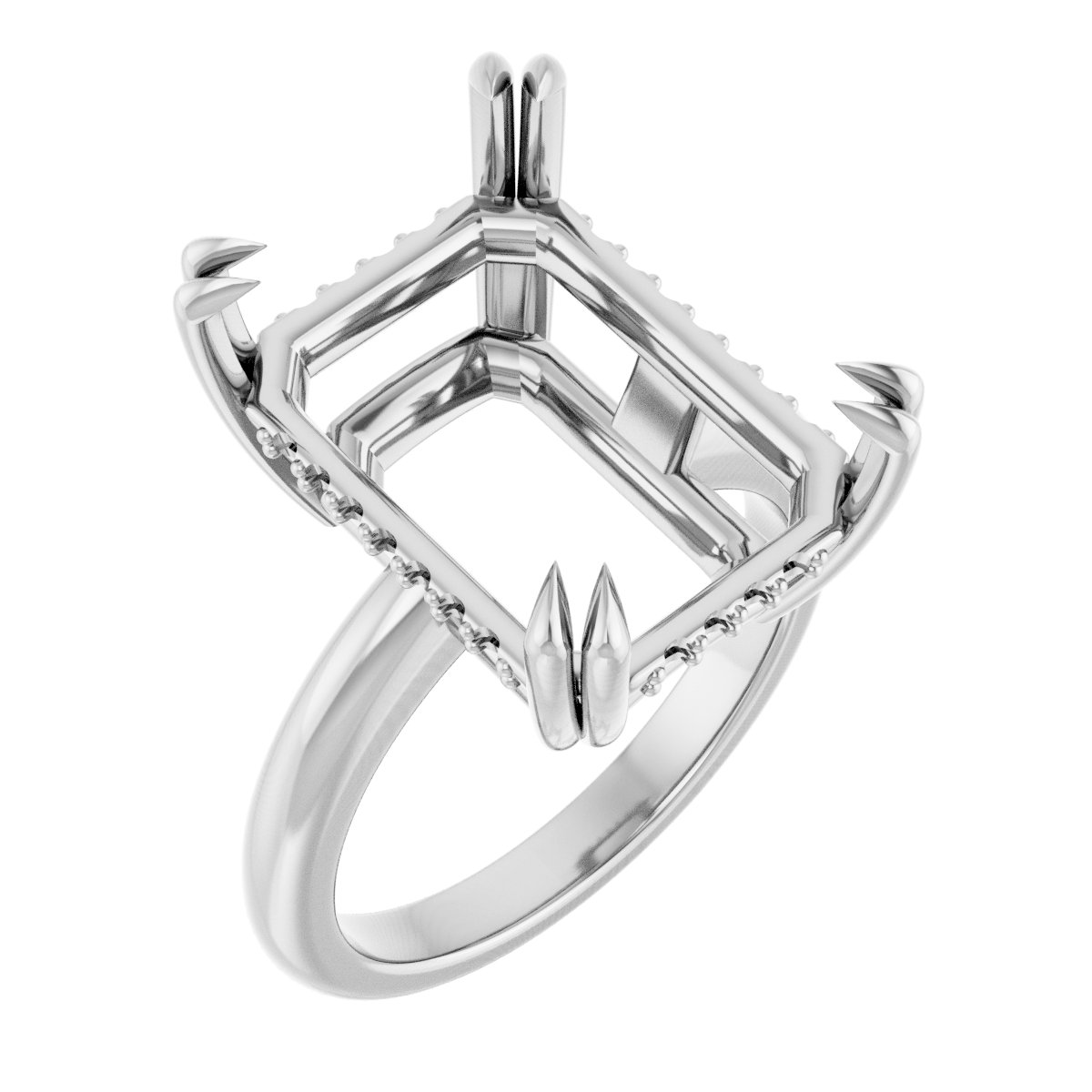 Double Claw-Prong Engagement Ring