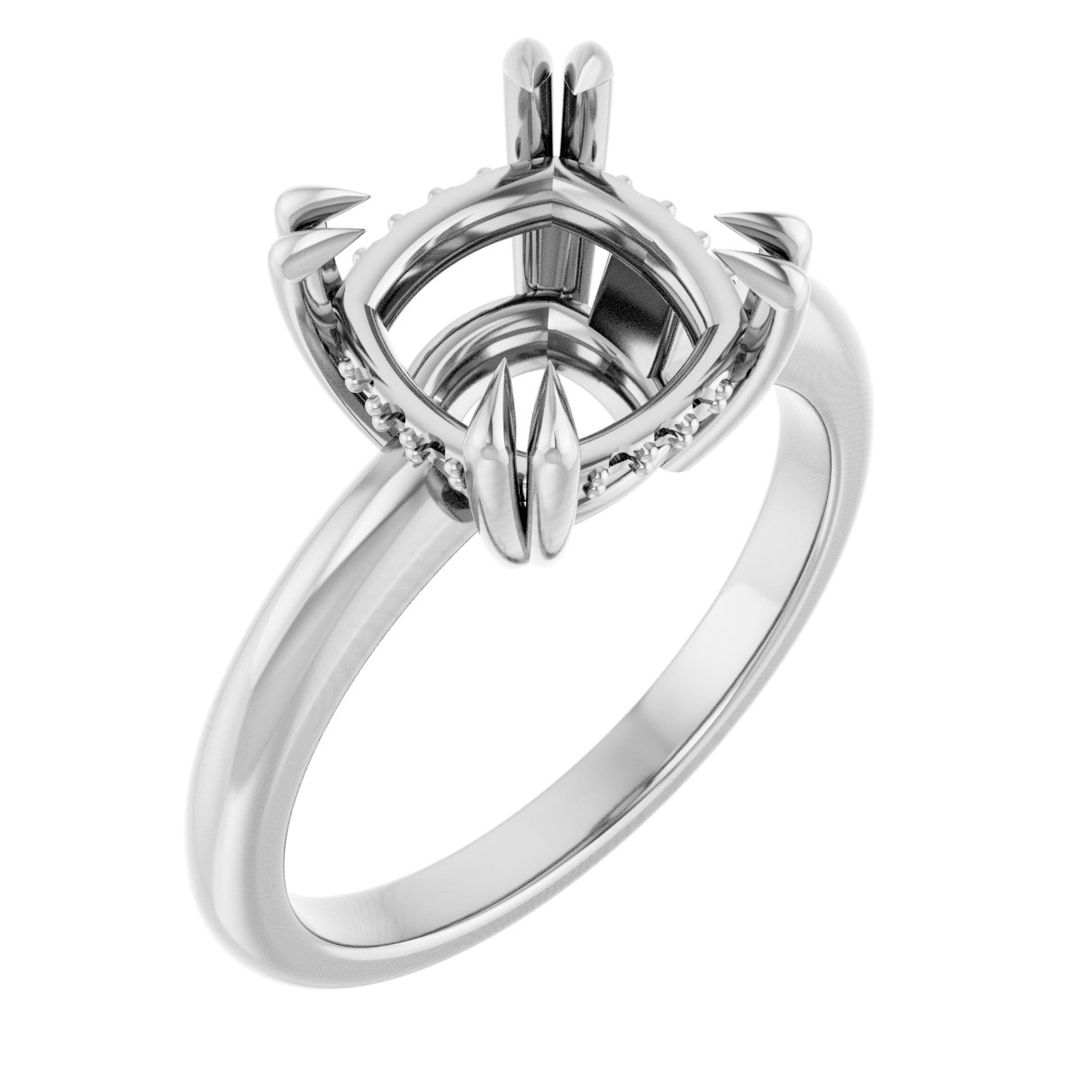 Double Claw-Prong Engagement Ring