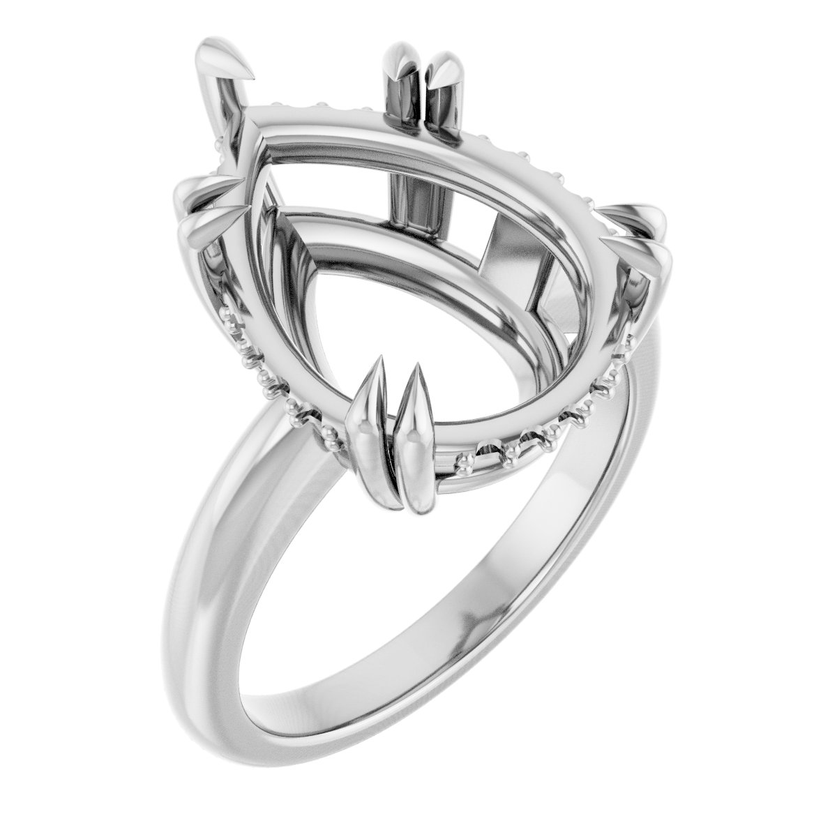 Double Claw-Prong Engagement Ring