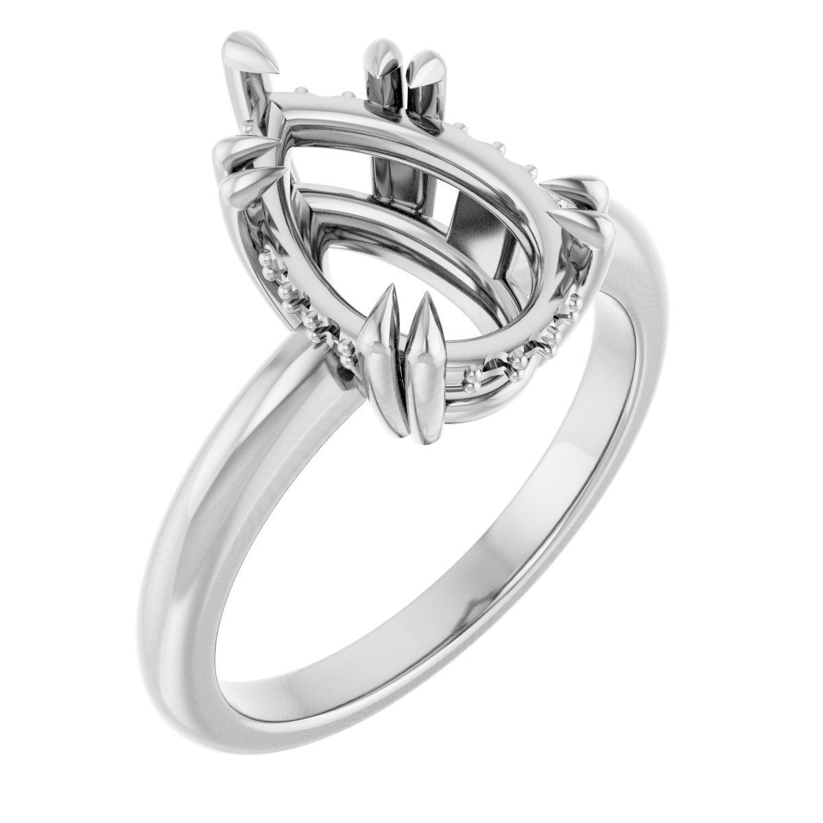 Double Claw-Prong Engagement Ring