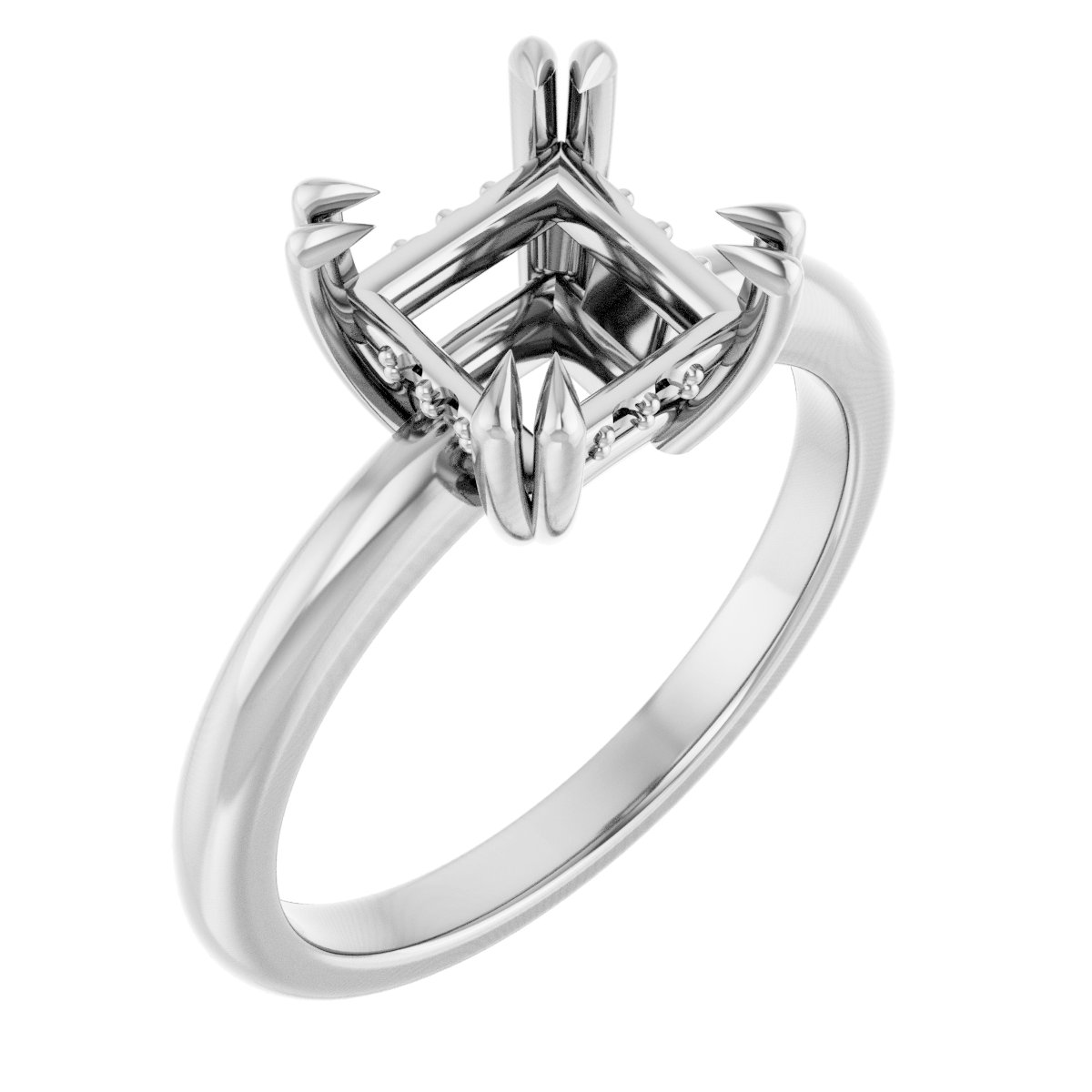 Double Claw-Prong Engagement Ring