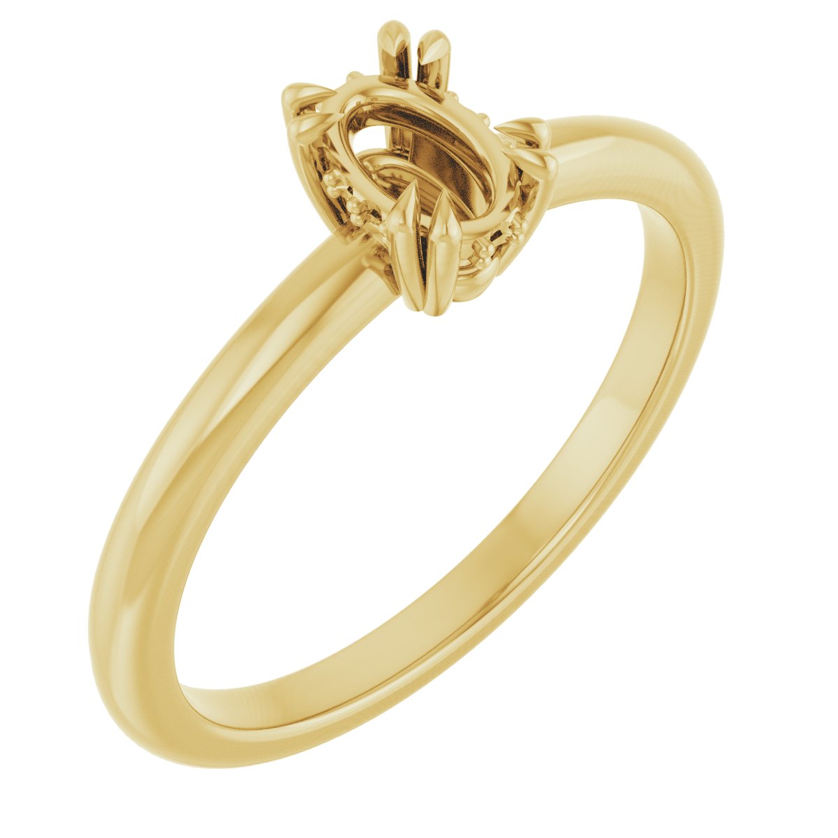 Double Claw-Prong Engagement Ring