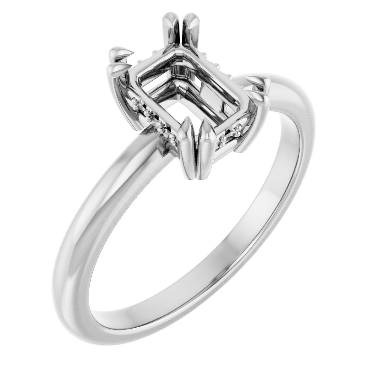 Double Claw-Prong Engagement Ring