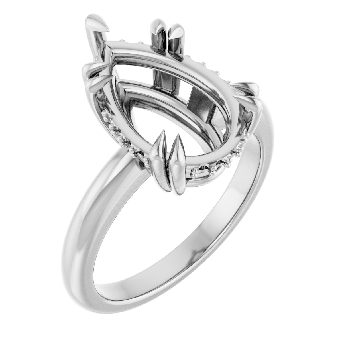 Double Claw-Prong Engagement Ring