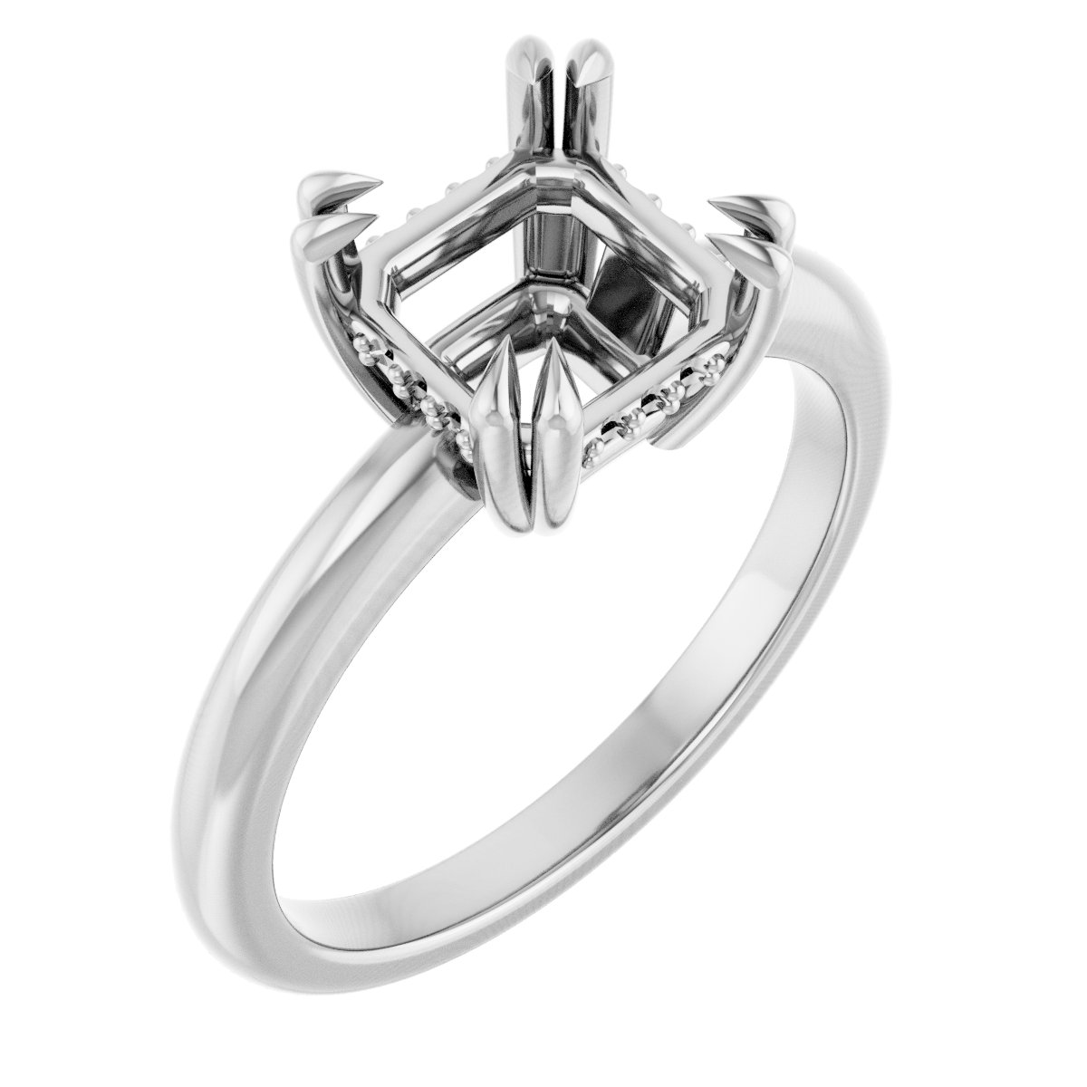 Double Claw-Prong Engagement Ring