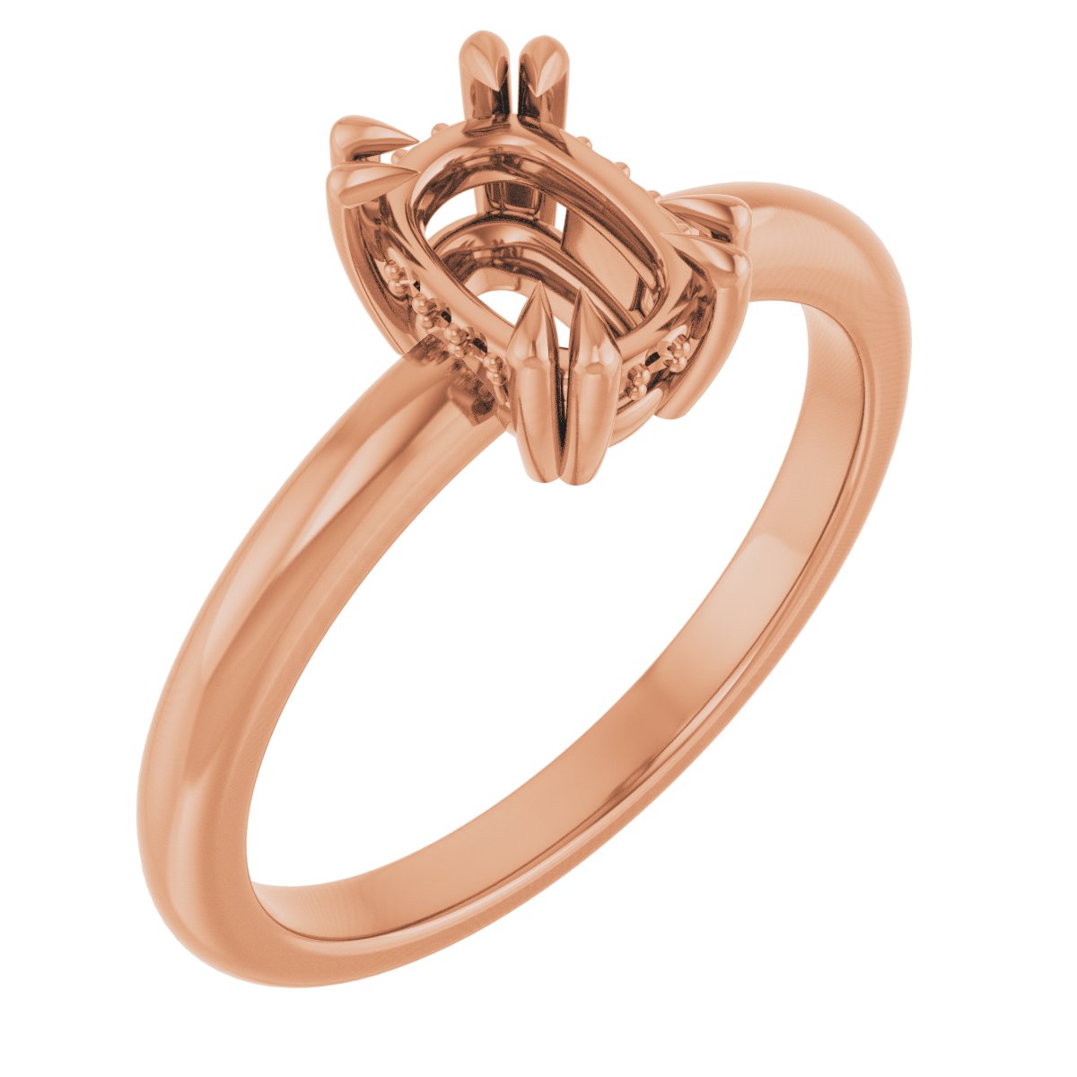 Double Claw-Prong Engagement Ring