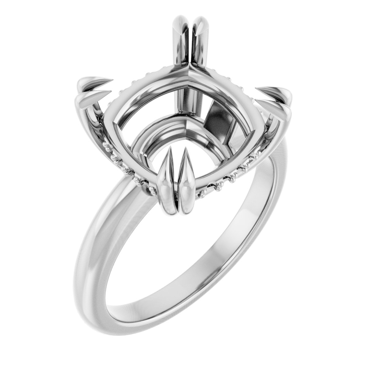 Double Claw-Prong Engagement Ring