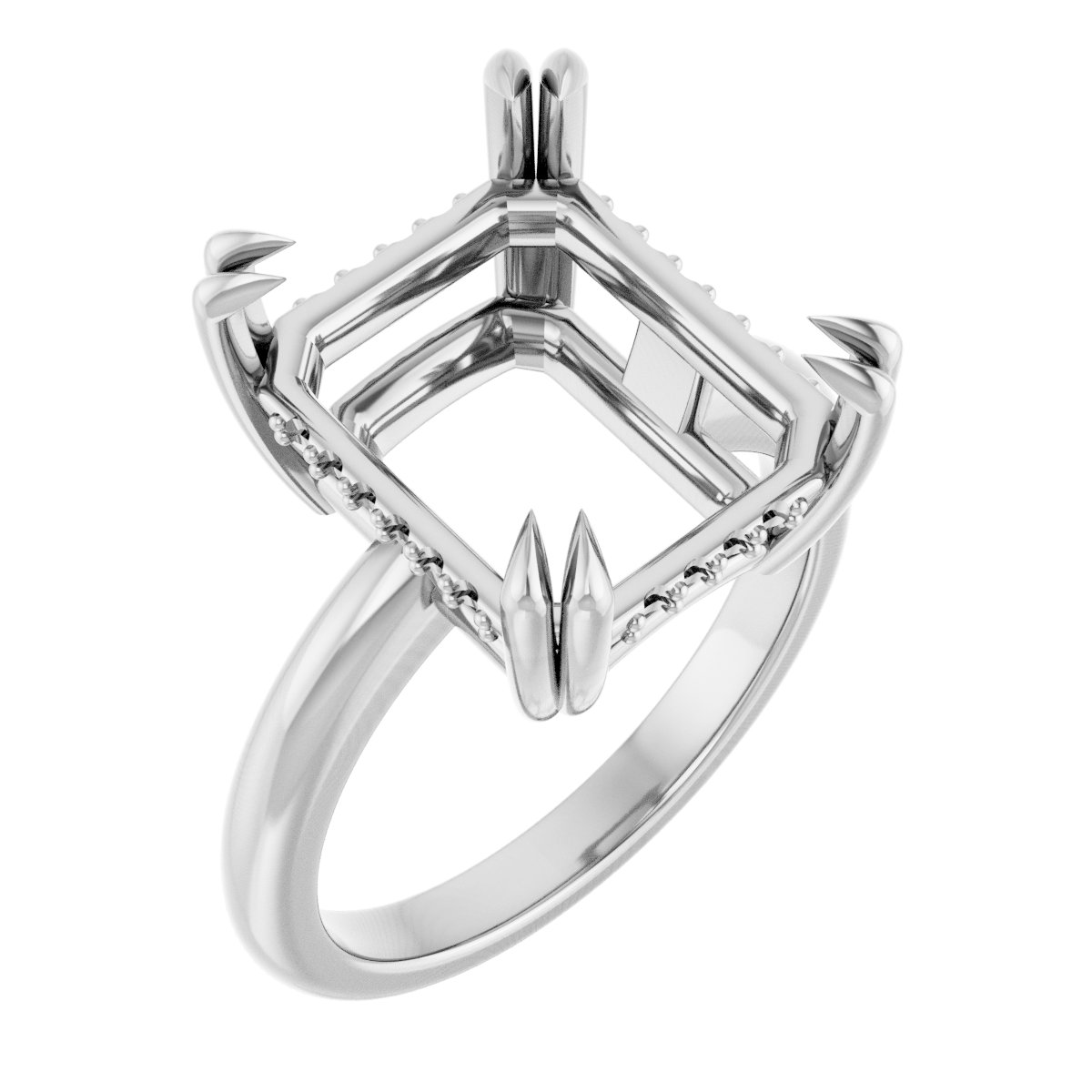 Double Claw-Prong Engagement Ring