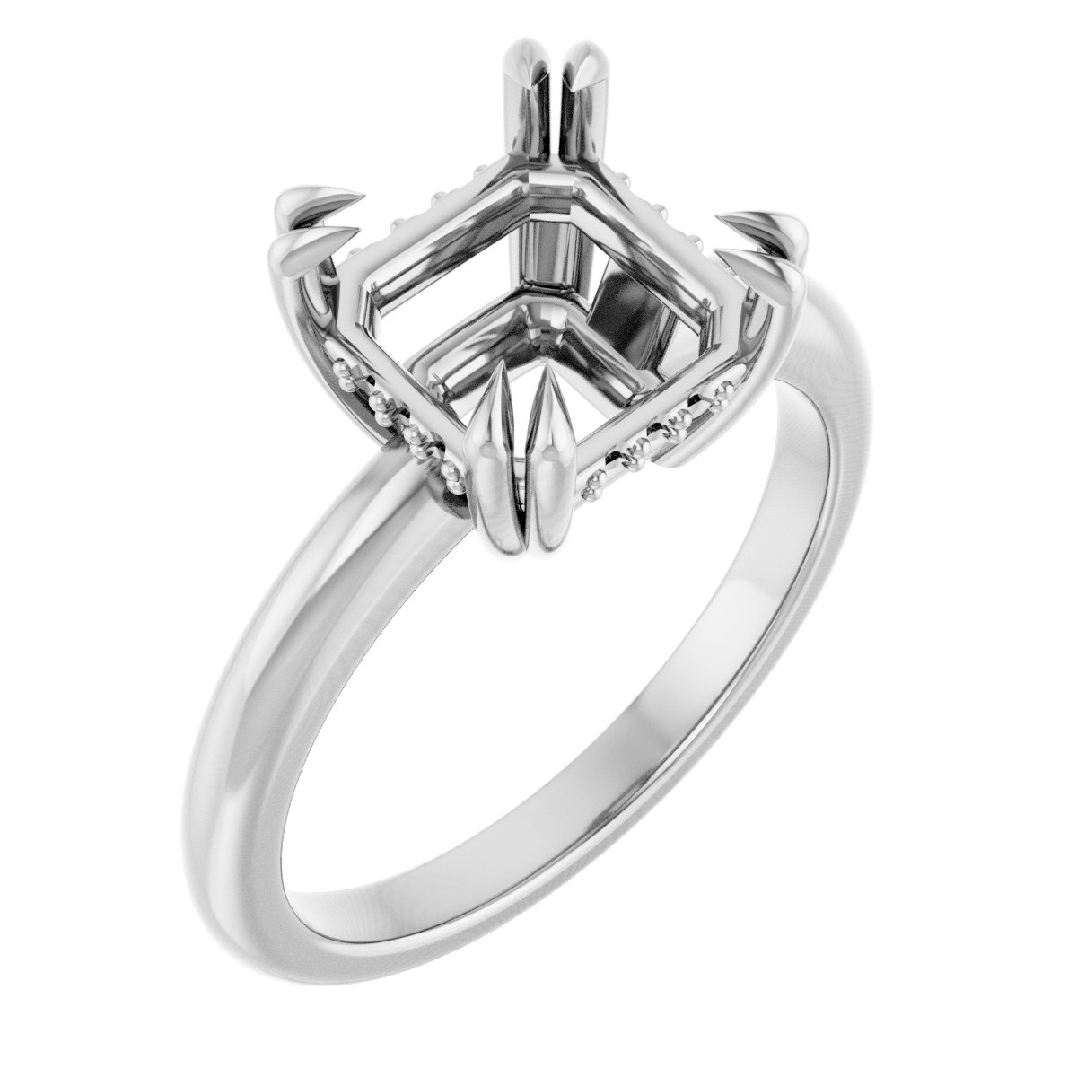 Double Claw-Prong Engagement Ring