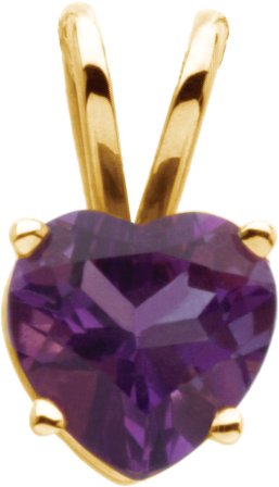 14K Yellow 6 mm Natural Amethyst Heart Pendant