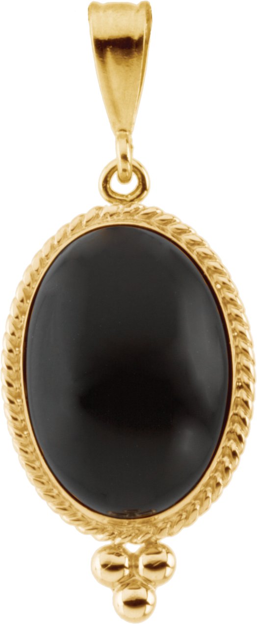 14K Yellow Onyx Rope Design Pendant Pendant Ref. 33161