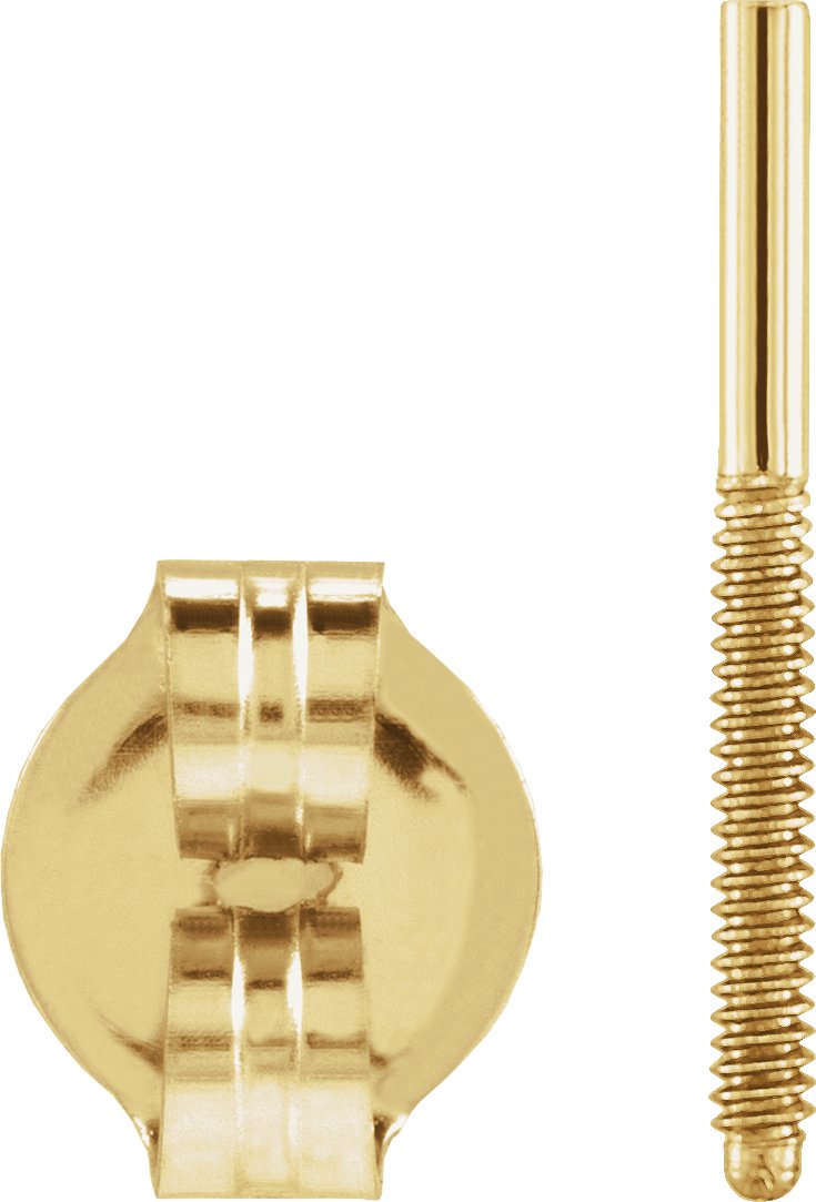 5.2 mm OD Push-On/Screw-Off Threaded Stabilizer Earring Post & Back Set