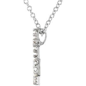 Alternative view of 1/8 CTW Natural Diamond Anchor Necklace – Platinum