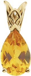 14K Yellow Natural Citrine Scroll Setting® Pendant 