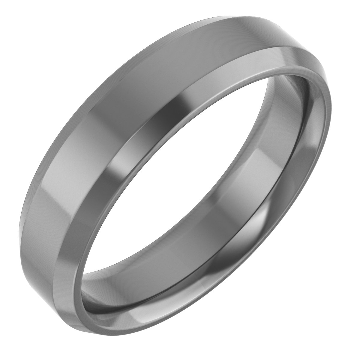 Beveled-Edge Comfort-Fit Flat Band