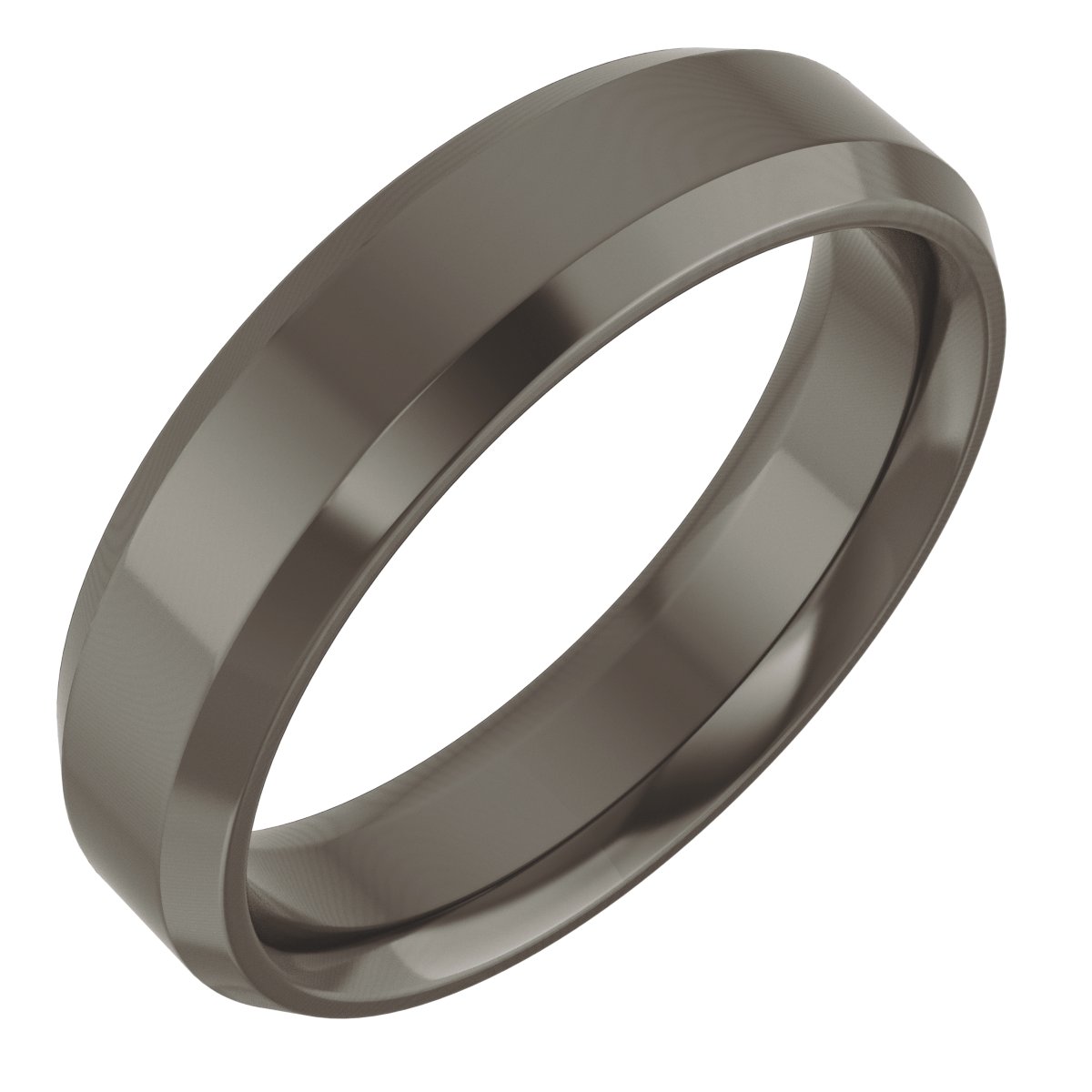 Beveled-Edge Comfort-Fit Flat Band