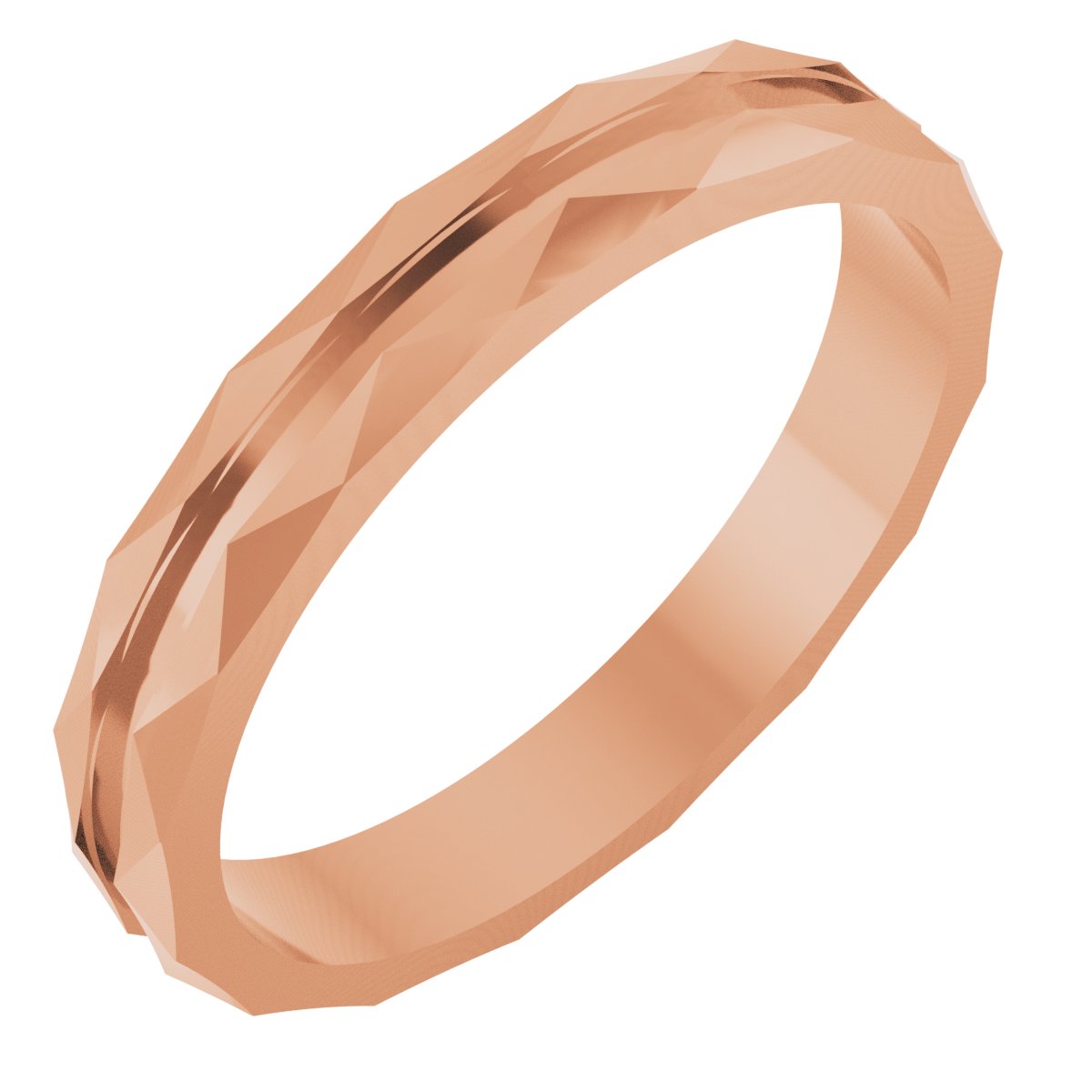 Grooved Geometric Half-Round Band