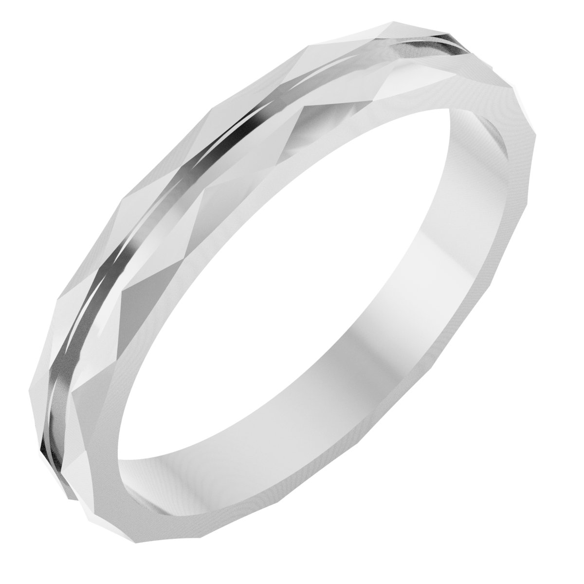 Grooved Geometric Half-Round Band
