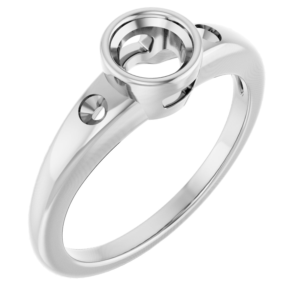 Bezel-Set Accented Engagement Ring